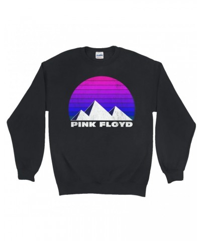 Pink Floyd Sweatshirt | Dark Side Pyramids Design Distressed Sweatshirt $12.93 Sweatshirts