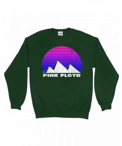 Pink Floyd Sweatshirt | Dark Side Pyramids Design Distressed Sweatshirt $12.93 Sweatshirts