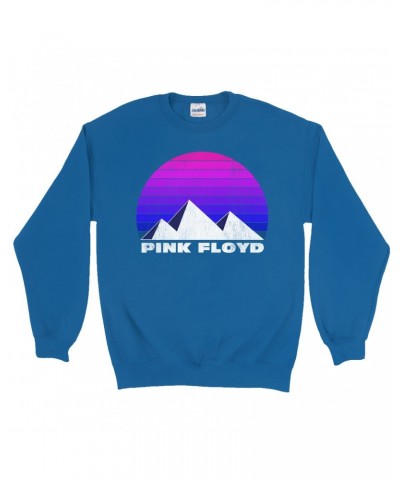 Pink Floyd Sweatshirt | Dark Side Pyramids Design Distressed Sweatshirt $12.93 Sweatshirts