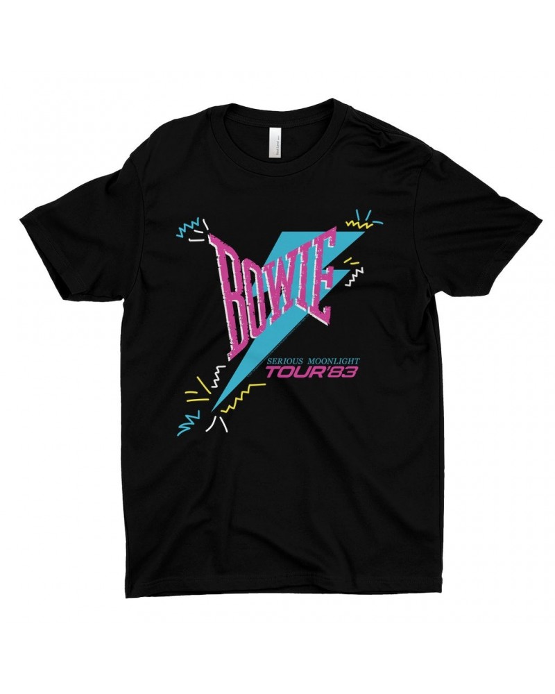 David Bowie T-Shirt | Serious Moonlight Party Image Shirt $12.48 Shirts