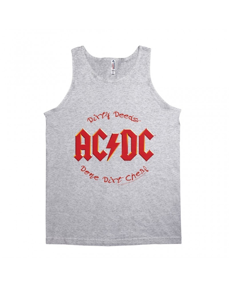 AC/DC Unisex Tank Top | Dirty Deeds Done Dirt Cheap Script Design Shirt $8.48 Shirts