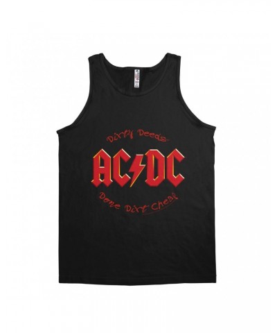 AC/DC Unisex Tank Top | Dirty Deeds Done Dirt Cheap Script Design Shirt $8.48 Shirts