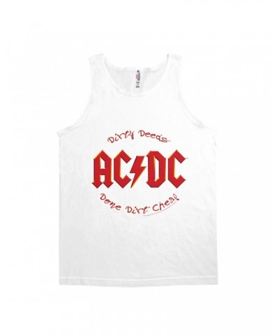 AC/DC Unisex Tank Top | Dirty Deeds Done Dirt Cheap Script Design Shirt $8.48 Shirts