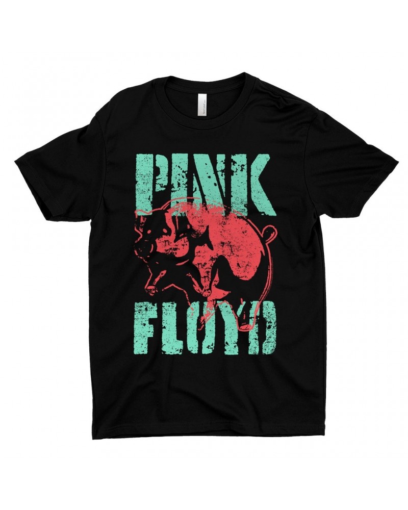 Pink Floyd T-Shirt | Red Flying Pig Distressed Shirt $7.98 Shirts