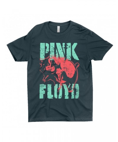 Pink Floyd T-Shirt | Red Flying Pig Distressed Shirt $7.98 Shirts