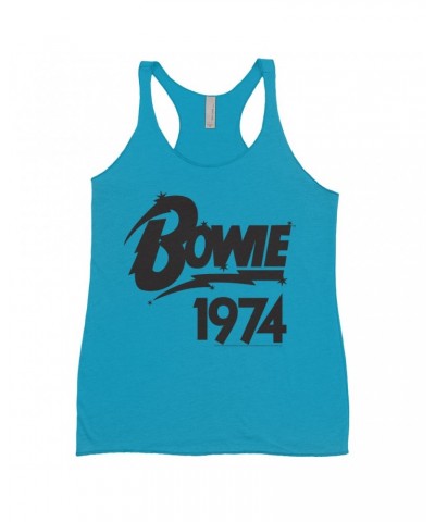 David Bowie Ladies' Tank Top | Bowie 1974 Logo Shirt $13.32 Shirts