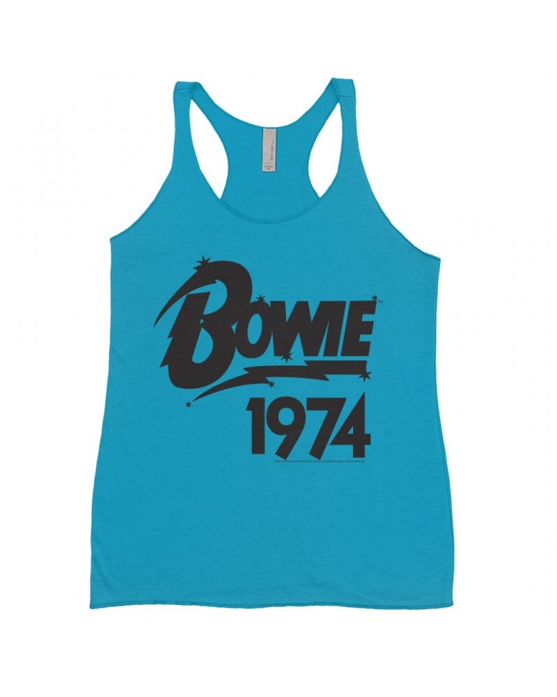 David Bowie Ladies' Tank Top | Bowie 1974 Logo Shirt $13.32 Shirts