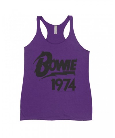 David Bowie Ladies' Tank Top | Bowie 1974 Logo Shirt $13.32 Shirts