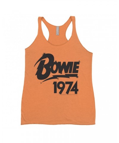 David Bowie Ladies' Tank Top | Bowie 1974 Logo Shirt $13.32 Shirts