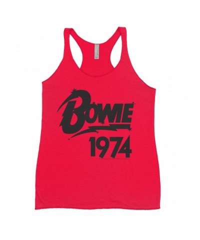 David Bowie Ladies' Tank Top | Bowie 1974 Logo Shirt $13.32 Shirts