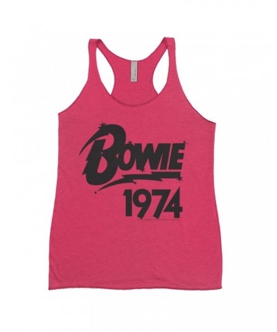 David Bowie Ladies' Tank Top | Bowie 1974 Logo Shirt $13.32 Shirts