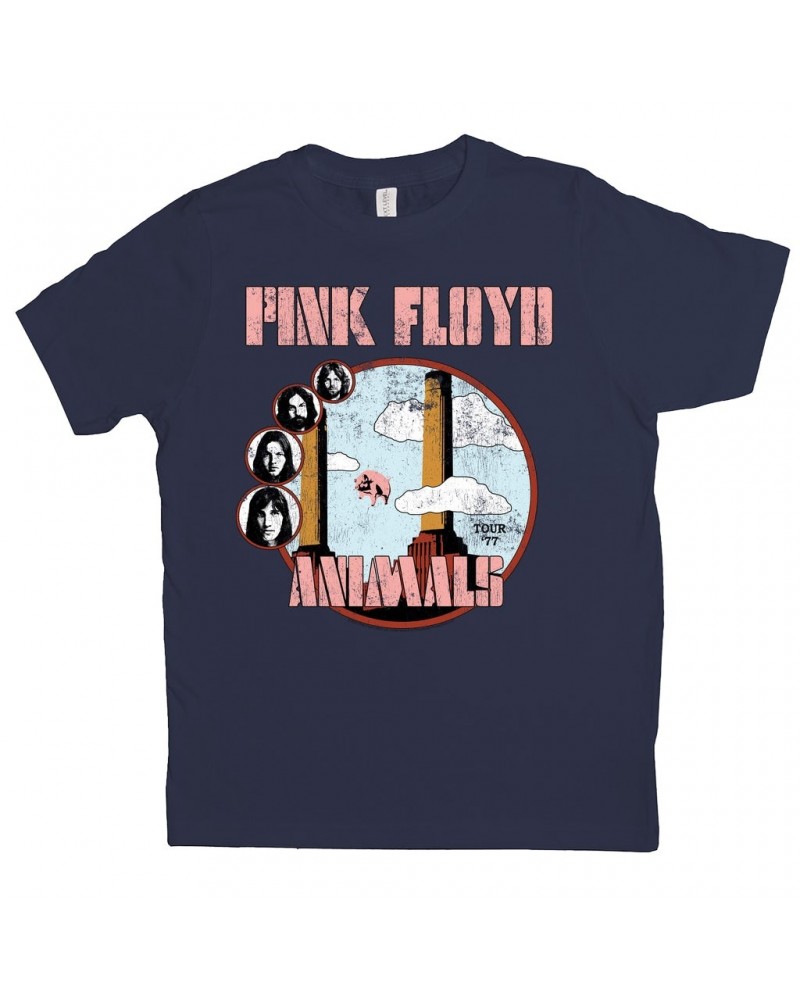 Pink Floyd Kids T-Shirt | Animals '77 Tour Pastel Design Distressed Kids Shirt $6.89 Kids