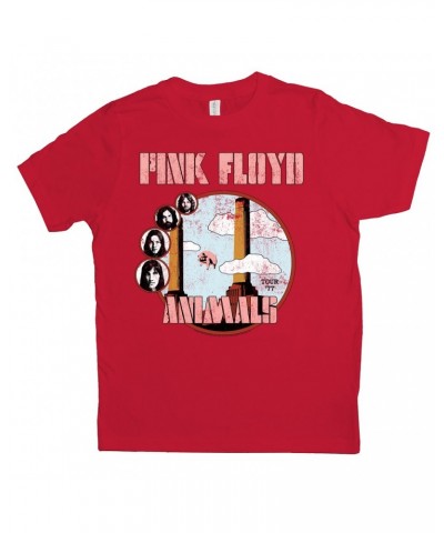 Pink Floyd Kids T-Shirt | Animals '77 Tour Pastel Design Distressed Kids Shirt $6.89 Kids