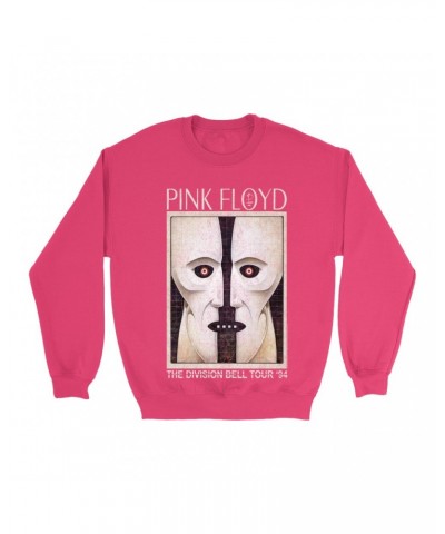 Pink Floyd Bright Colored Sweatshirt | Division Bell Tour 1994 Distressed Sweatshirt $15.38 Sweatshirts