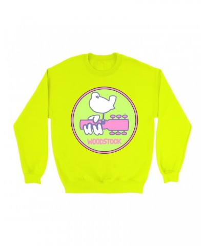 Woodstock Bright Colored Sweatshirt | Neon Pastel Ombre Logo Design Sweatshirt $10.83 Sweatshirts