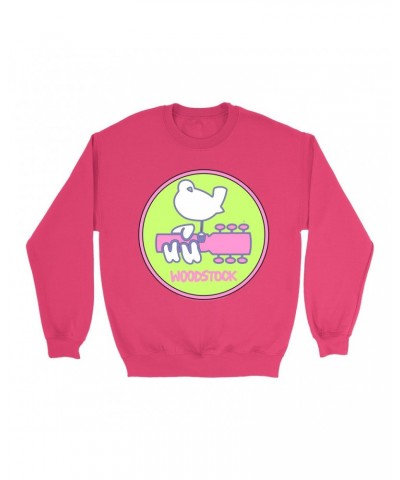 Woodstock Bright Colored Sweatshirt | Neon Pastel Ombre Logo Design Sweatshirt $10.83 Sweatshirts