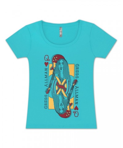 Gregg Allman Queen Of Hearts Ladies Sceep V-Neck $8.75 Shirts