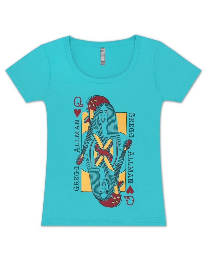 Gregg Allman Queen Of Hearts Ladies Sceep V-Neck $8.75 Shirts