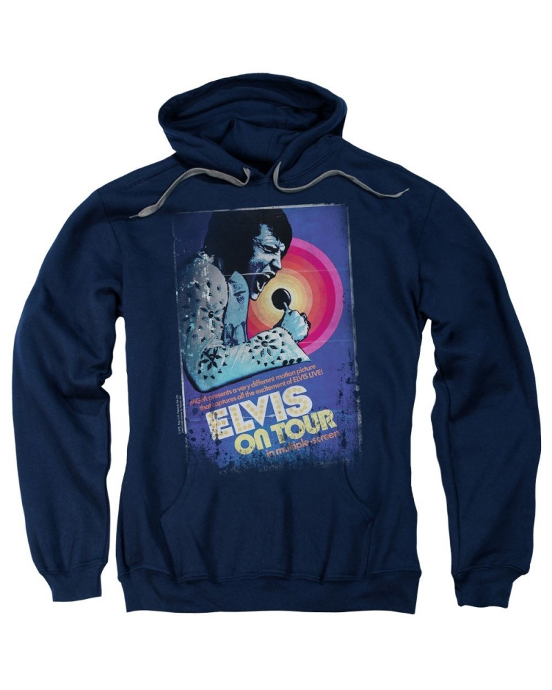 Elvis Presley Hoodie | ON TOUR POSTER Pull-Over Sweatshirt $9.92 Sweatshirts