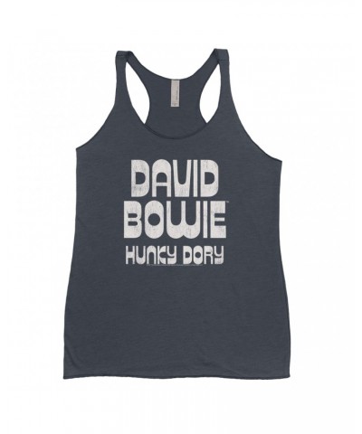 David Bowie Ladies' Tank Top | Hunky Dory Logo Distressed Shirt $9.26 Shirts