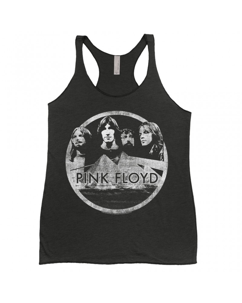 Pink Floyd Ladies' Tank Top | Pyramid Black White Design Distressed Shirt $12.16 Shirts