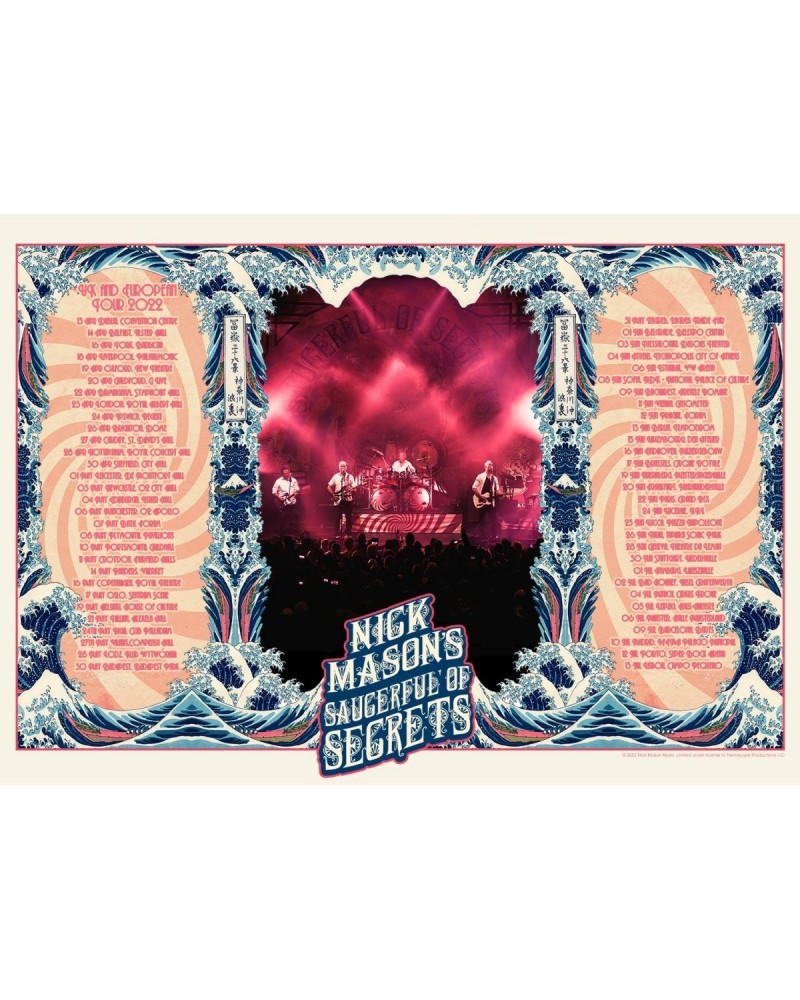 Nick Mason's Saucerful of Secrets Nick Mason's Echoes Tour 2022 Hokusai Wave Poster $9.24 Decor