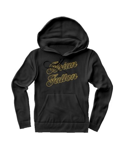 Brian Fallon Gold Text Black Hoodie $13.76 Sweatshirts