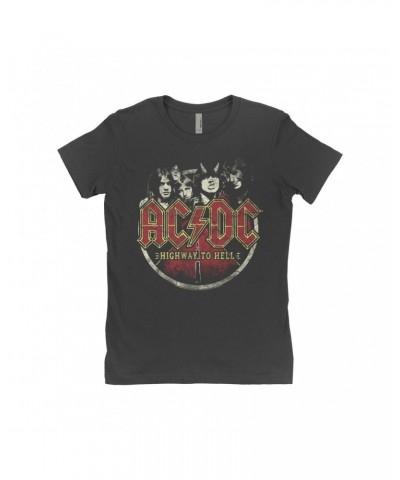 AC/DC Ladies' Boyfriend T-Shirt | Highway to Hell On The Road Distressed Shirt $9.73 Shirts