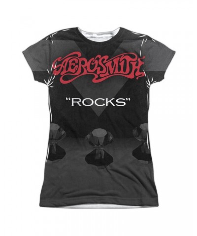 Aerosmith Junior's T Shirt | ROCKS Sublimated Tee $7.98 Shirts