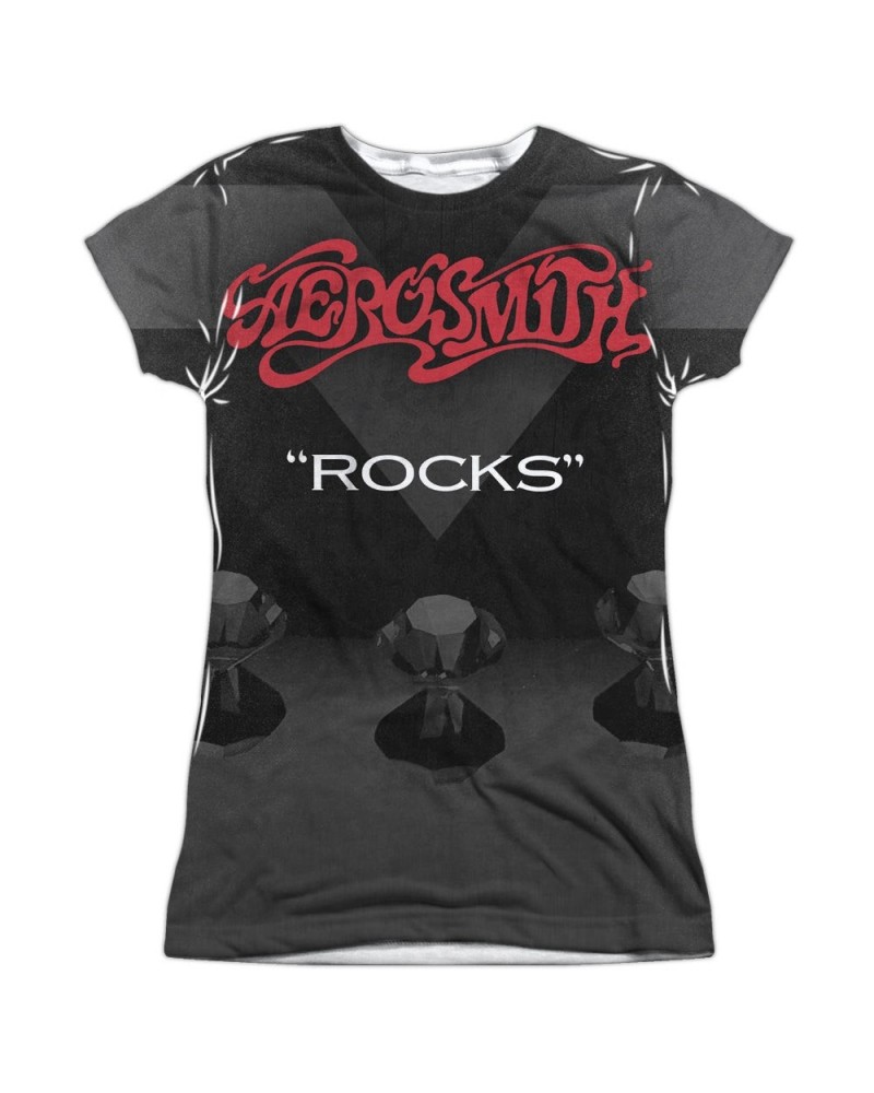 Aerosmith Junior's T Shirt | ROCKS Sublimated Tee $7.98 Shirts