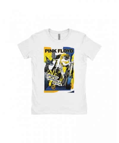 Pink Floyd Ladies' Boyfriend T-Shirt | Live At Hertfordshire UK Collage Concert Poster Shirt $10.73 Shirts