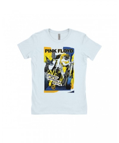 Pink Floyd Ladies' Boyfriend T-Shirt | Live At Hertfordshire UK Collage Concert Poster Shirt $10.73 Shirts