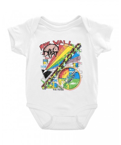 Pink Floyd Baby Short Sleeve Bodysuit | The Wall U.S. Tour Sketch Distressed Bodysuit $7.78 Kids