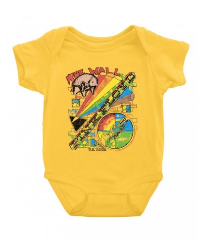 Pink Floyd Baby Short Sleeve Bodysuit | The Wall U.S. Tour Sketch Distressed Bodysuit $7.78 Kids