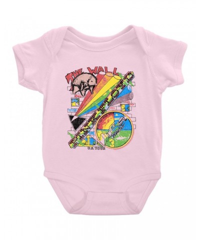 Pink Floyd Baby Short Sleeve Bodysuit | The Wall U.S. Tour Sketch Distressed Bodysuit $7.78 Kids