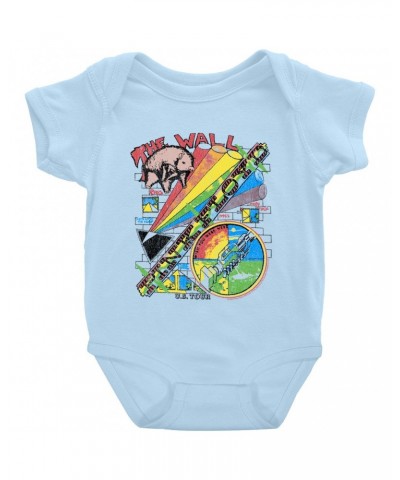 Pink Floyd Baby Short Sleeve Bodysuit | The Wall U.S. Tour Sketch Distressed Bodysuit $7.78 Kids