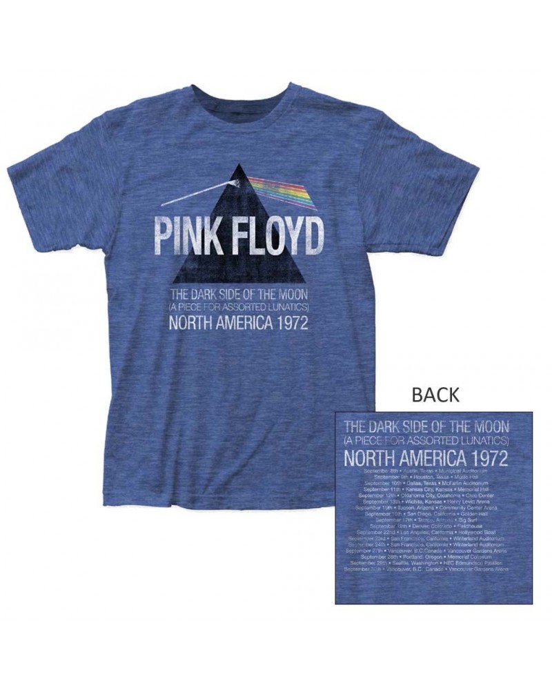 Pink Floyd T Shirt | Pink Floyd Dark Side Lunatics Exclusive Heather Blue T-Shirt $6.99 Shirts