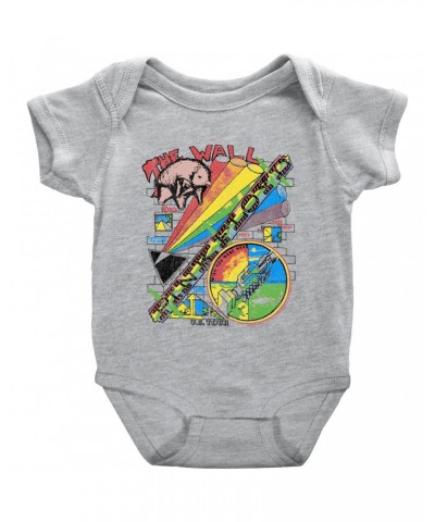 Pink Floyd Baby Short Sleeve Bodysuit | The Wall U.S. Tour Sketch Distressed Bodysuit $7.78 Kids