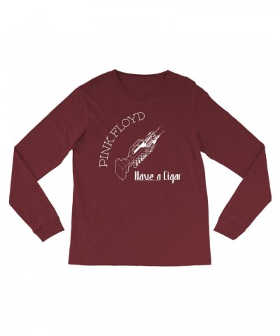 Pink Floyd Heather Long Sleeve Shirt | Have A Cigar Album Cover Shirt $12.28 Shirts