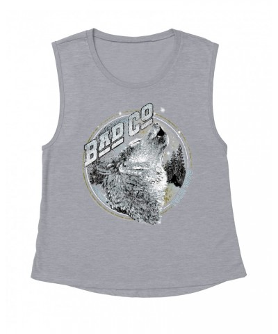 Bad Company Ladies' Muscle Tank Top | Wolf Pack Tour 1976 Distressed Shirt $16.15 Shirts