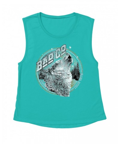 Bad Company Ladies' Muscle Tank Top | Wolf Pack Tour 1976 Distressed Shirt $16.15 Shirts