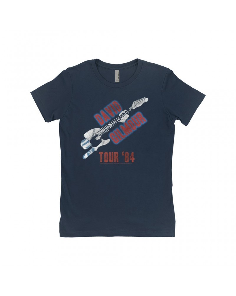 David Gilmour Ladies' Boyfriend T-Shirt | 1984 Tour Shirt $7.49 Shirts