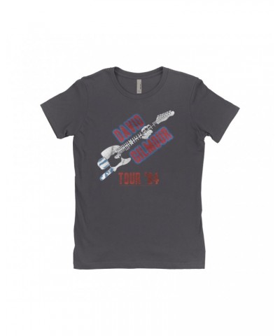 David Gilmour Ladies' Boyfriend T-Shirt | 1984 Tour Shirt $7.49 Shirts