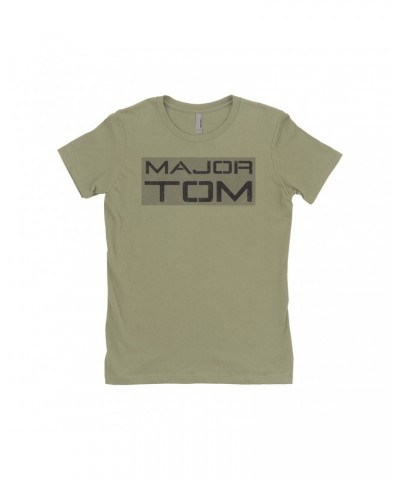 David Bowie Ladies' Boyfriend T-Shirt | Major Tom Distressed Shirt $12.48 Shirts