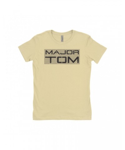 David Bowie Ladies' Boyfriend T-Shirt | Major Tom Distressed Shirt $12.48 Shirts