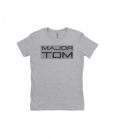 David Bowie Ladies' Boyfriend T-Shirt | Major Tom Distressed Shirt $12.48 Shirts