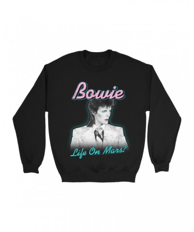 David Bowie Sweatshirt | Bowie's Life On Mars Design Sweatshirt $17.48 Sweatshirts