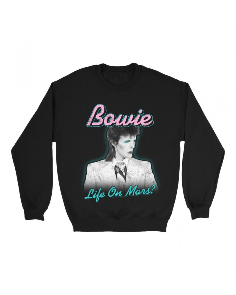 David Bowie Sweatshirt | Bowie's Life On Mars Design Sweatshirt $17.48 Sweatshirts