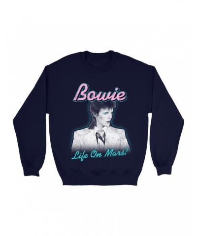 David Bowie Sweatshirt | Bowie's Life On Mars Design Sweatshirt $17.48 Sweatshirts