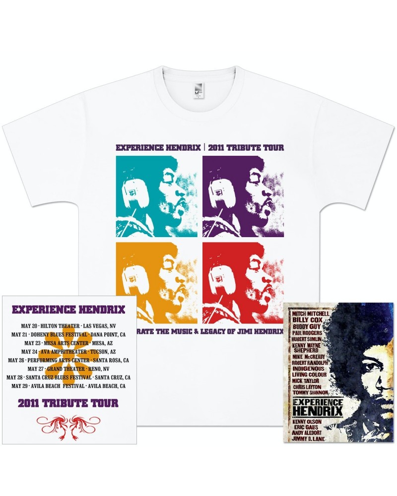 Jimi Hendrix Experience Hendrix 2011 Tour Quads T-Shirt + DVD Bundle $17.16 Videos